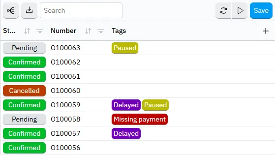 Search Orders in Hantera